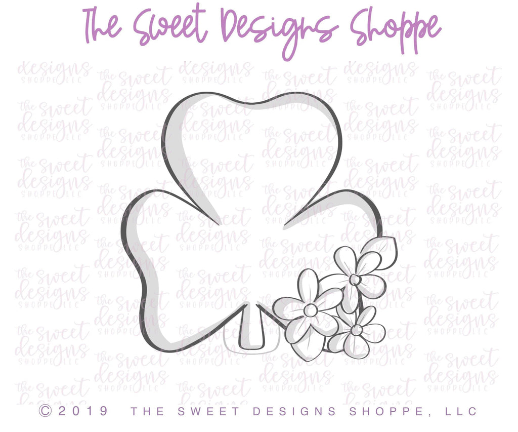 Cookie Cutters - Floral Shamrock - Cookie Cutter - The Sweet Designs Shoppe - - 2019, ALL, animal print, Animals, Cookie Cutter, Holiday, luck, patrick, patrick's, Promocode, ST PATRICK, St. Pat, St. Patricks