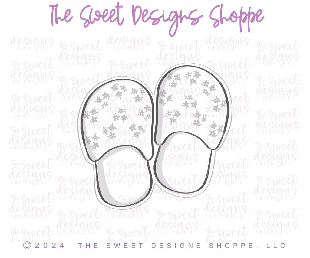 Cookie Cutters - Floral Slippers - Cookie Cutter - Sweet Designs Shoppe - - Accesories, Accessories, ALL, Clothing / Accessories, Cookie Cutter, floral, Galantines, MOM, mother, Mothers Day, new, Pajama, Promocode, Slippers