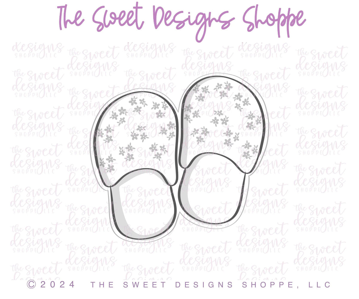Cookie Cutters - Floral Slippers - Cookie Cutter - The Sweet Designs Shoppe - TSDS - - Accesories,Accessories,ALL,Clothing / Accessories,Cookie Cutter,floral,Galantines,MOM,mother,Mothers Day,Pajama,Promocode,Slippers,STL
