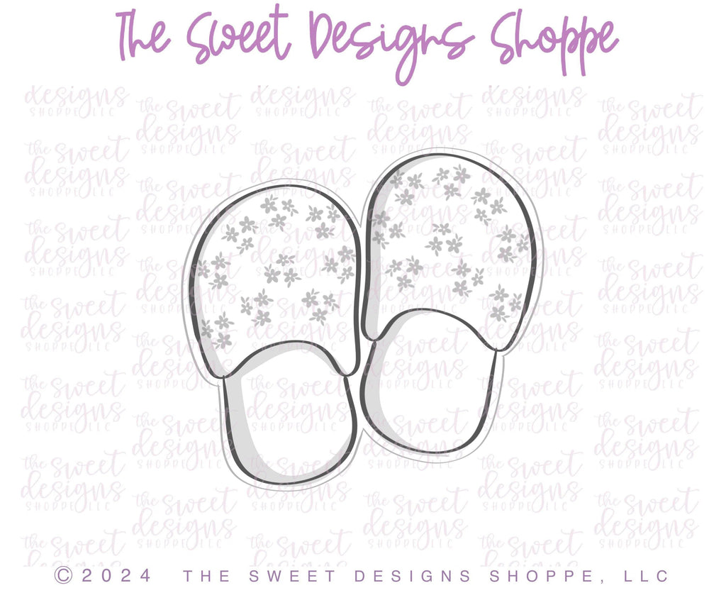 Cookie Cutters - Floral Slippers - Cookie Cutter - The Sweet Designs Shoppe - - Accesories, Accessories, ALL, Clothing / Accessories, Cookie Cutter, floral, Galantines, MOM, mother, Mothers Day, Pajama, Promocode, Slippers