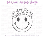 Cookie Cutters - Floral Smiley Face - Cookie Cutter - The Sweet Designs Shoppe - TSDS - - ALL,boho,Cookie Cutter,emogi,floral,florals,Misc,Miscelaneous,Miscellaneous,Promocode,Retro