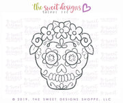 Cookie Cutters - Floral Sugar Skull - Cookie Cutter - The Sweet Designs Shoppe - TSDS - - ALL,Bow,Cookie Cutter,cookie cutters,Customize,Day of the dead,Day of the Death,dia de los muertos,Dia de Muertos,Fall / Halloween,halloween,Mexico,Miscellaneous,monster,Promocode,Skull,STL,Zombies