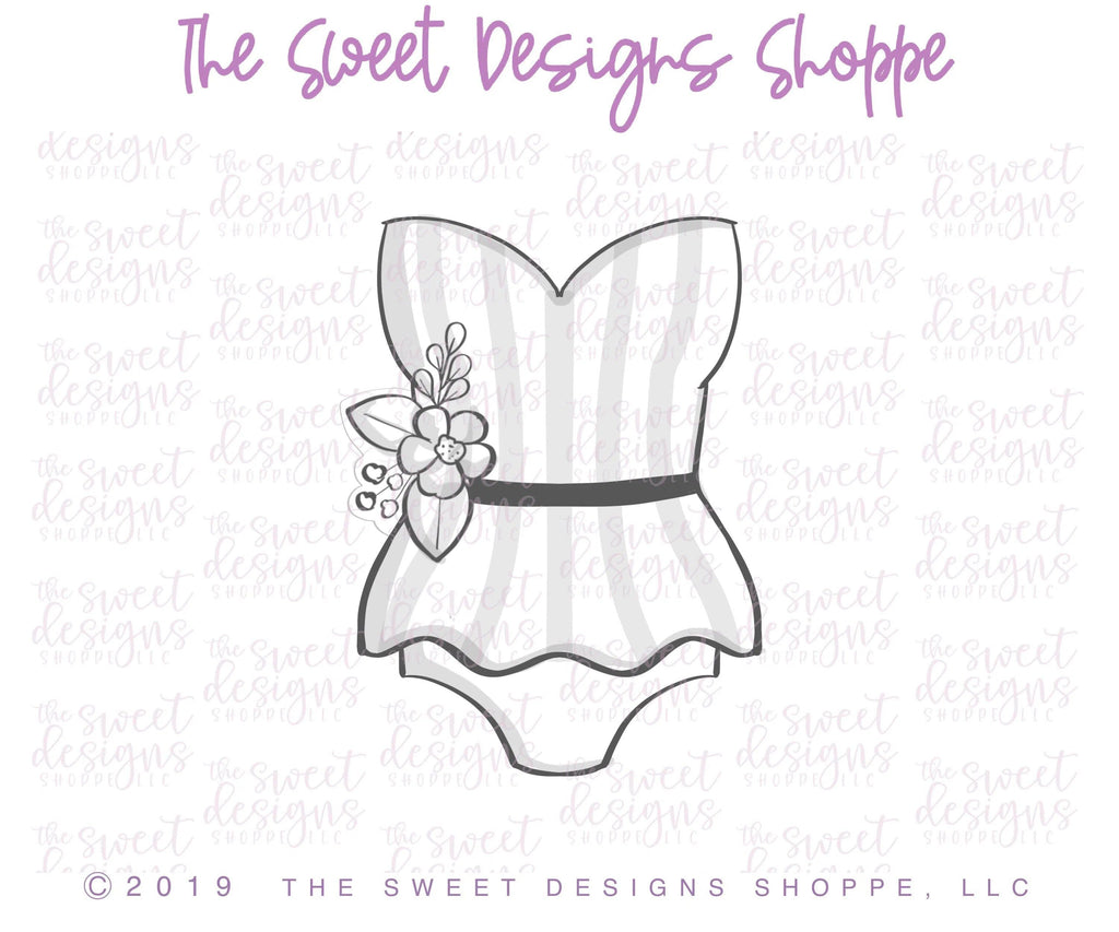 Cookie Cutters - Floral Swimsuit - Cookie Cutter - The Sweet Designs Shoppe - - ALL, bathing suit, beach, Clothing / Accessories, Cookie Cutter, pool, Promocode, Summer, swimming, vacation