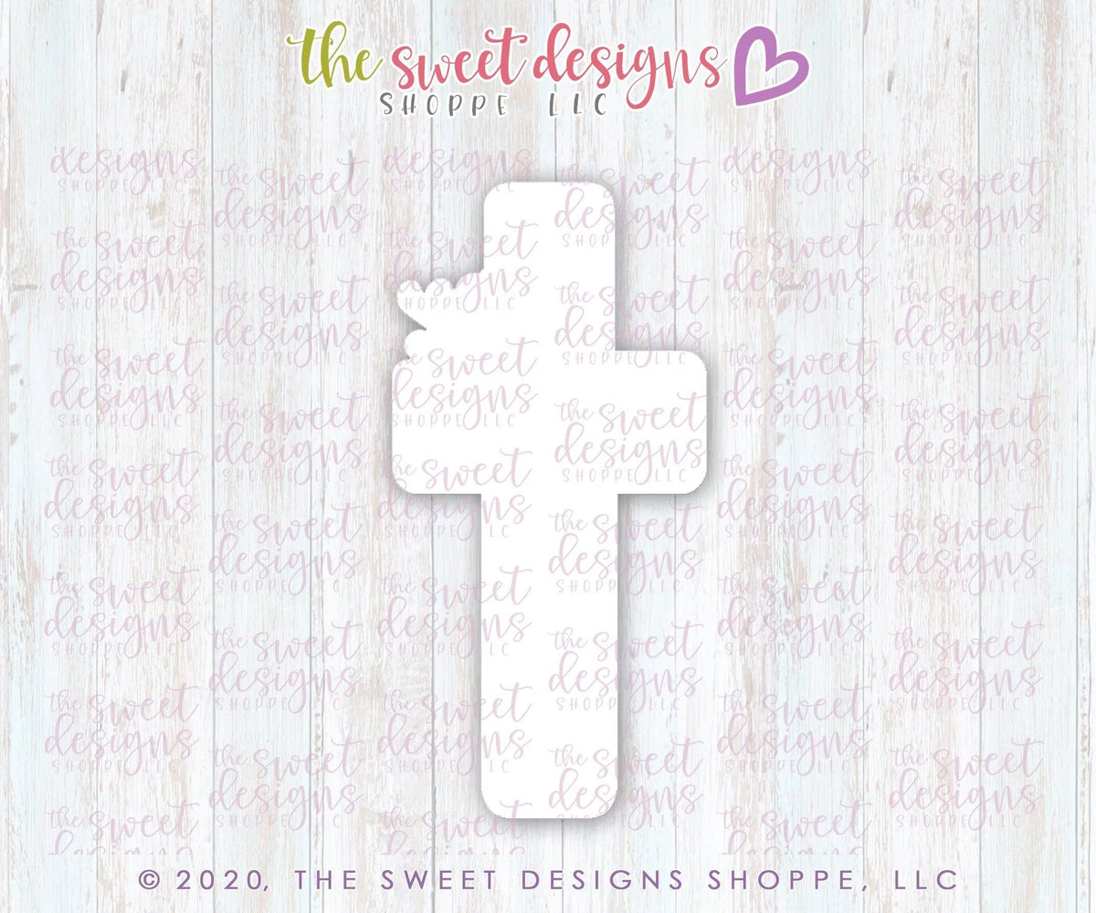 Cookie Cutters - Floral Tall Cross - Cookie Cutter - The Sweet Designs Shoppe - TSDS - - ALL,communion,Cookie Cutter,easter,Easter / Spring,First Communion,floral,Promocode,Religious