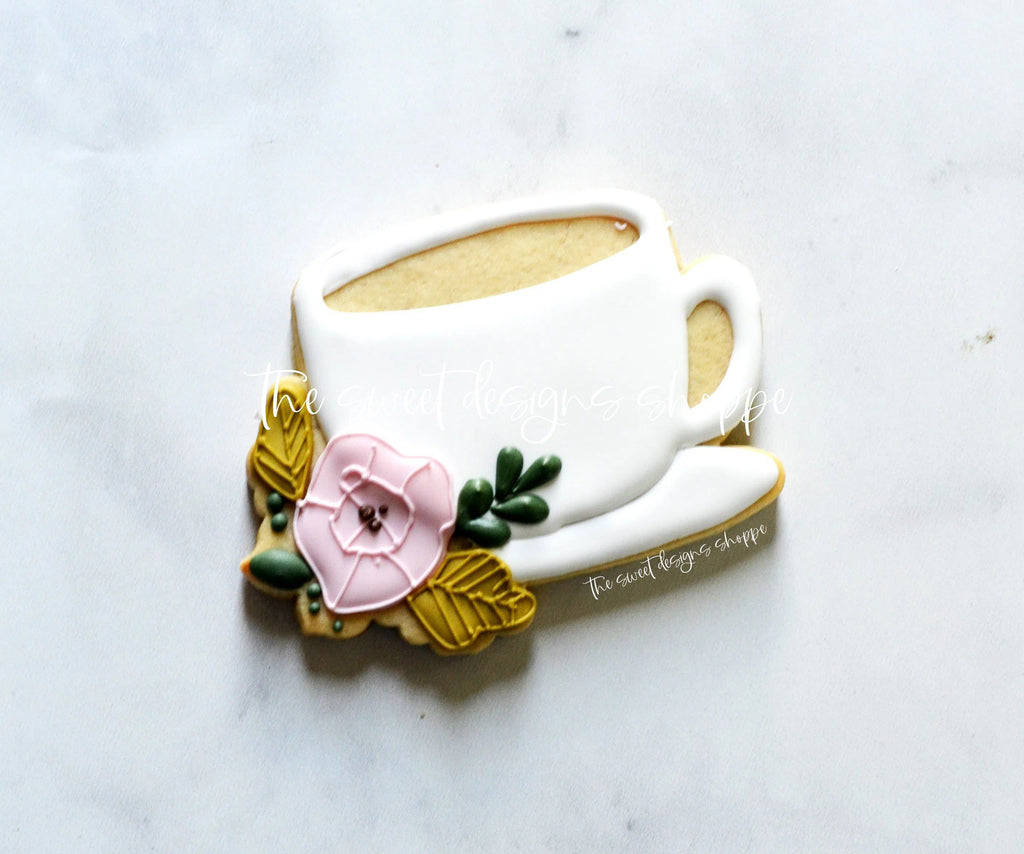 Cookie Cutters - Floral Tea cup - Cookie Cutter - The Sweet Designs Shoppe - TSDS - - ALL,Coffee,Cookie Cutter,Food,Food & Beverages,Grad,graduations,Latte,Nurse,Nurse Appreciation,Promocode,School,School / Graduation,Teacher,Teacher Appreciation