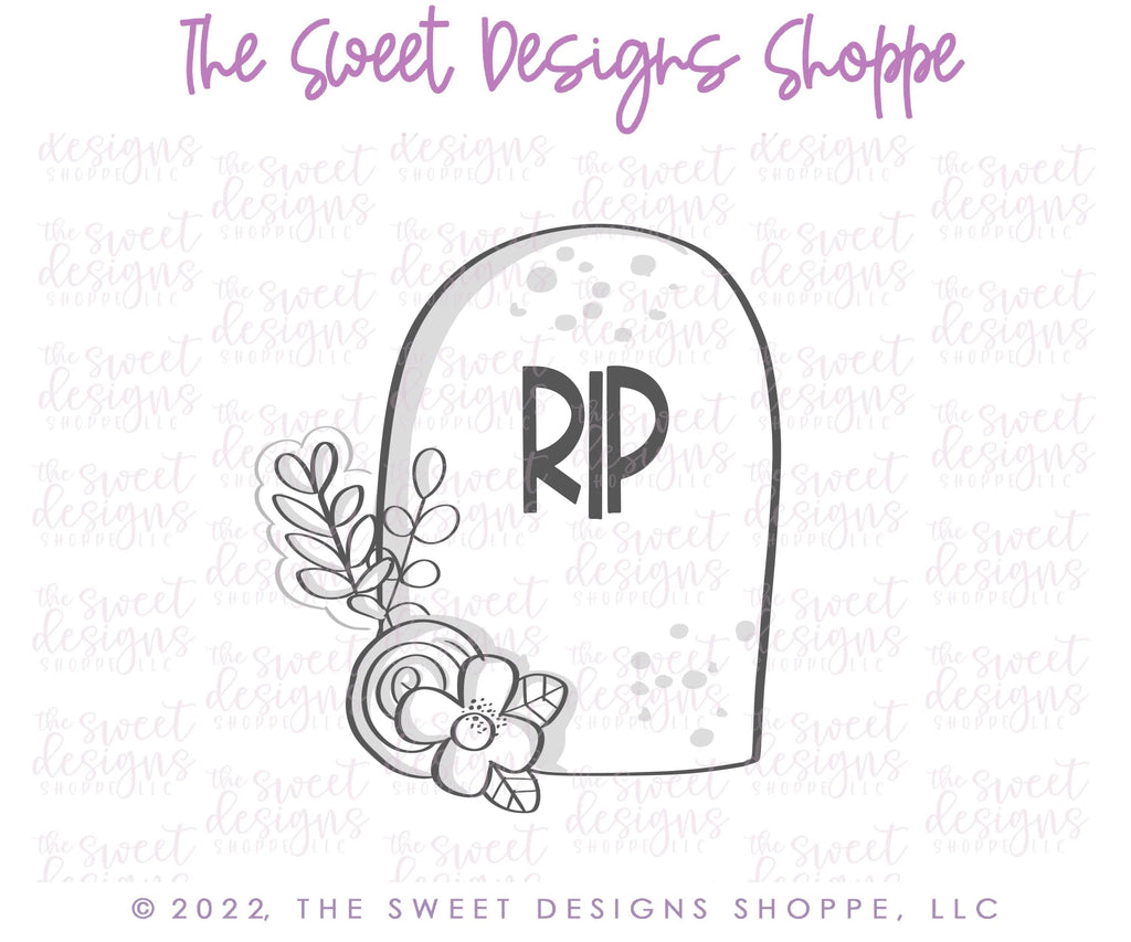 Cookie Cutters - Floral Tombstone - Cookie Cutter - Sweet Designs Shoppe - - ALL, Cookie Cutter, Day of the dead, Day of the Death, dia de los muertos, Dia de Muertos, Fall / Halloween, Flowers, Halloween, halloween 2019, Promocode
