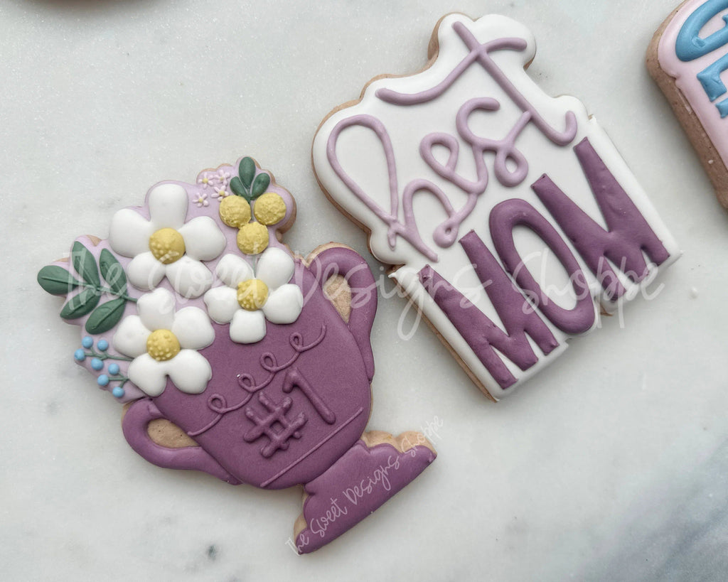 Cookie Cutters - Floral Trophy & Best MOM Plaque Cookie Cutter Set - Set of 2 - Cookie Cutters - The Sweet Designs Shoppe - TSDS - - ALL,Cookie Cutter,Flower,Flowers,Leaves and Flowers,MOM,Mom Plaque,mother,Mothers Day,Plaque,Plaques,PLAQUES HANDLETTERING,Promocode,regular sets,set,sports,Trees Leaves and Flowers