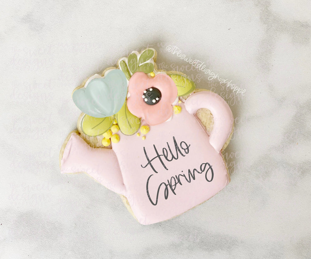 Cookie Cutters - Floral Watering Can - Cookie Cutter - Sweet Designs Shoppe - - ALL, Cookie Cutter, Easter, Easter / Spring, garden, gardening, hobbie, Hobbies, Hobbies and Camping, hobby, Nature, Promocode, sun