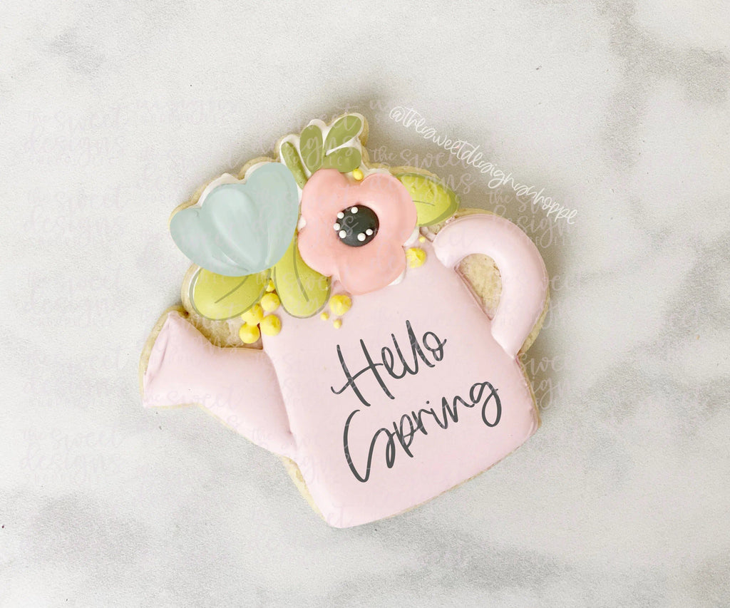 Cookie Cutters - Floral Watering Can - Cookie Cutter - The Sweet Designs Shoppe - - ALL, Cookie Cutter, Easter, Easter / Spring, garden, gardening, hobbie, Hobbies, Hobbies and Camping, hobby, Nature, Promocode, sun