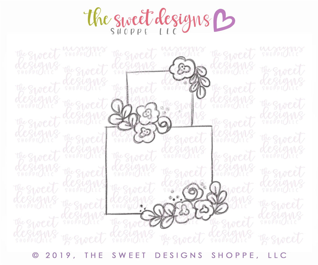 Cookie Cutters - Floral Wedding Cake - Cookie Cutter - The Sweet Designs Shoppe - - 2019, ALL, Cookie Cutter, Food, Food & Beverages, Party, Promocode, Wedding