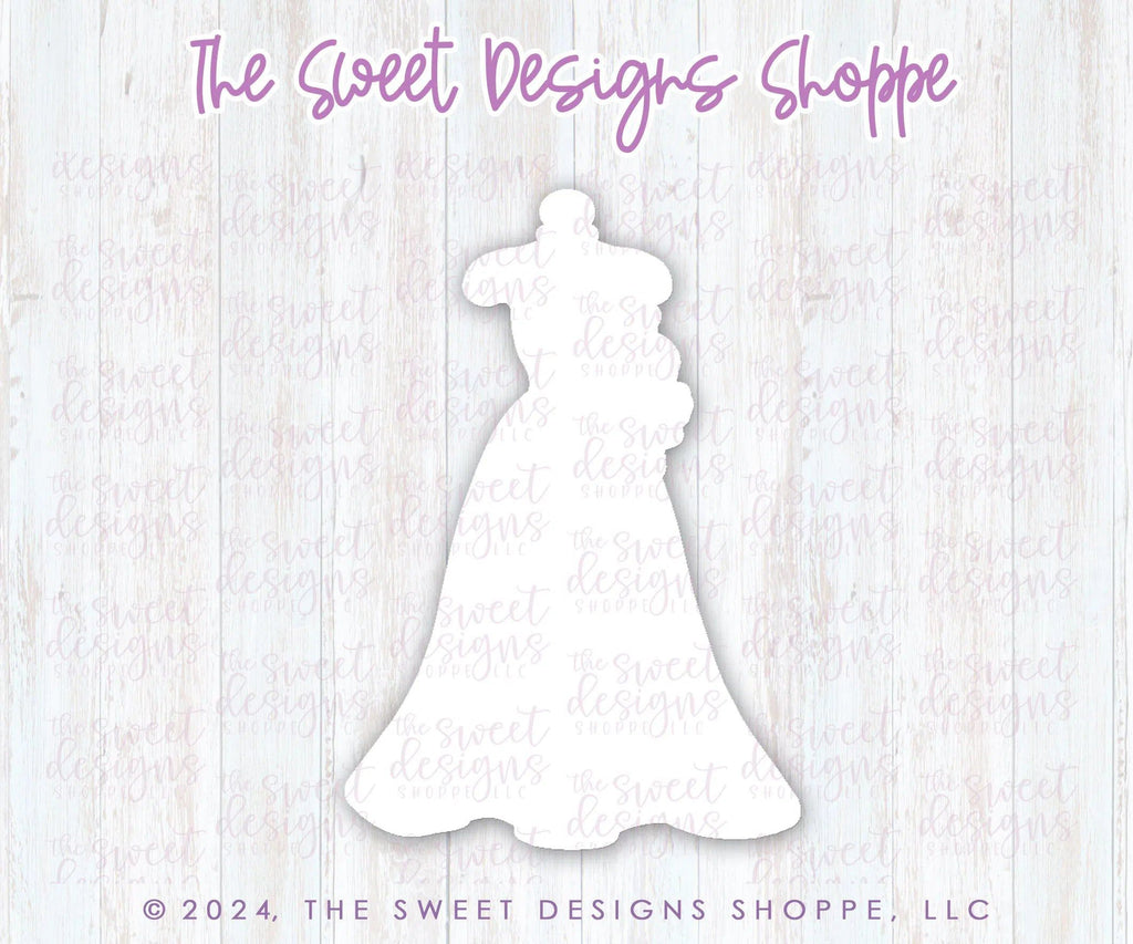 Cookie Cutters - Floral Wedding Dress - Cookie Cutter - The Sweet Designs Shoppe - TSDS - - Accesories,Accessories,accessory,ALL,Bachelorette,Bride,Clothes,clothing,Clothing / Accessories,Cookie Cutter,Flower,Flowers,Leaves and Flowers,Married,Promocode,STL,Wedding
