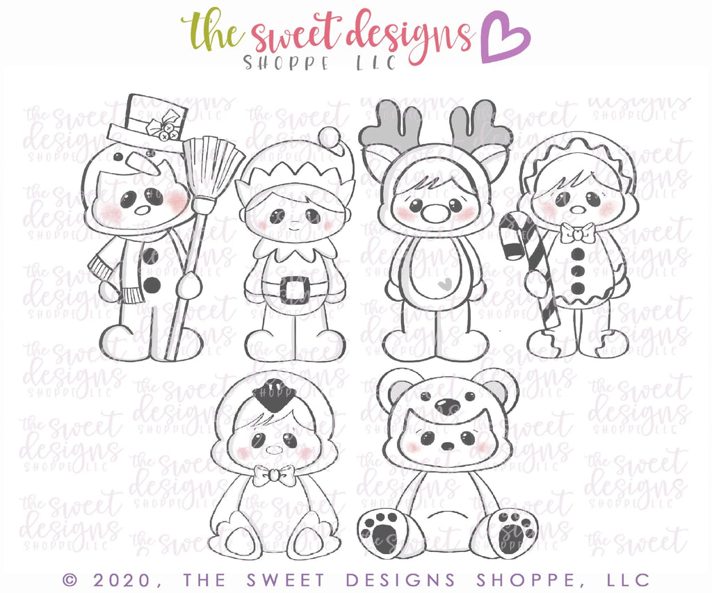 Cookie Cutters - Flour & Faith Christmas Cuties Class Cookie Cutters Set - Set of 6 Cookie Cutters - Online Class not included. - The Sweet Designs Shoppe - TSDS - - ALL,Christmas,Christmas / Winter,Christmas Cookies,Christmas Cuties Class,class,Cookie Cutter,cuties,fat Set,flour&faith,flourandfaith,Frosty,Ginger bread,Gingerbread,online,Promocode,regular sets,set,sets