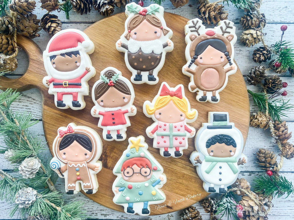 Cookie Cutters - Flour & Faith - Modern Christmas Cuties Class Cookie Cutters Set - Set of 8 Cookie Cutters - Online Class not included. - The Sweet Designs Shoppe - TSDS - - ALL,Christmas,Christmas / Winter,Christmas Cookies,class,Cookie Cutter,fat Set,flour&faith,flourandfaith,Frosty,Gingerbread,online,Promocode,regular sets,set,sets