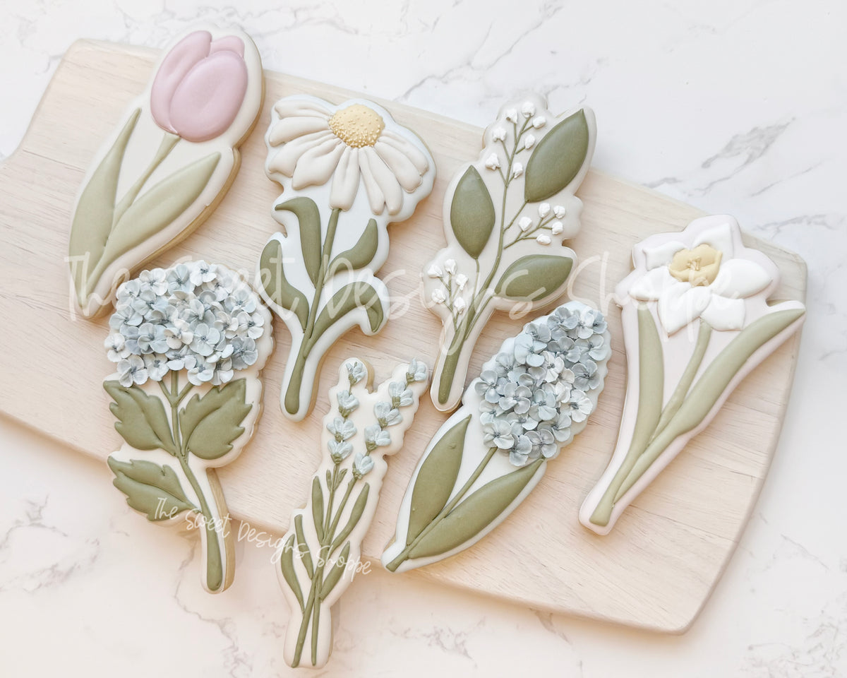 Cookie Cutters - Flowers Long Stem Set - Set of 7 - Cookie Cutters - The Sweet Designs Shoppe - TSDS - - ALL,Cookie Cutter,floral,florals,Flower,Flowers,Leaves and Flowers,MOM,mother,mothers,Mothers Day,Promocode,regular sets,set,sets,STL,Trees Leaves and Flowers