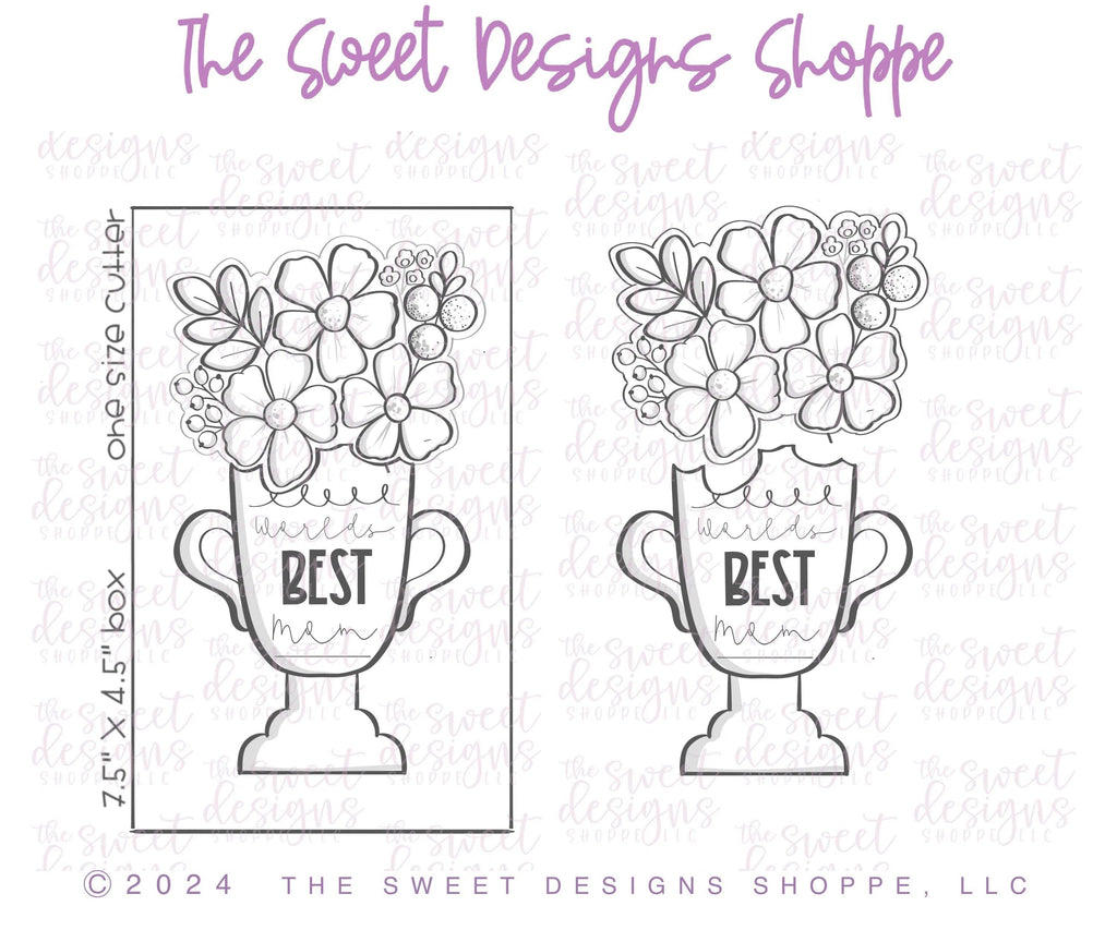 Cookie Cutters - Flowers & Trophy Cookie Cutter Set - Set of 2 - Cookie Cutters - The Sweet Designs Shoppe - TSDS - - ALL,Cookie Cutter,Mini Sets,MOM,Mom Plaque,mother,Mothers Day,Nurse,Nurse Appreciation,Promocode,regular sets,set,Teacher,Teacher Appreciation