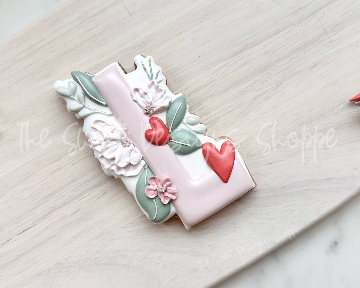 Cookie Cutters - Flowery L - Cookie Cutter - The Sweet Designs Shoppe - TSDS - - ALL,Cookie Cutter,Lettering,Letters,letters and numbers,Promocode,text,valentines,Wedding,Wedding Favors