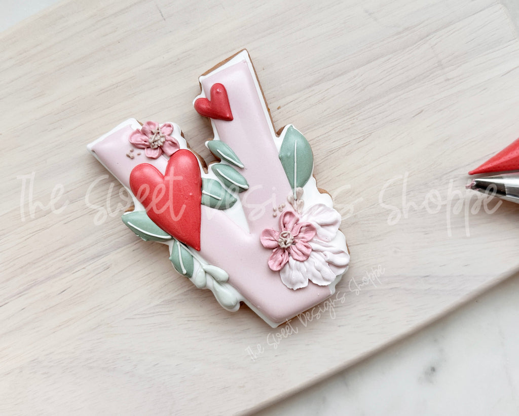 Cookie Cutters - Flowery V - Cookie Cutter - The Sweet Designs Shoppe - TSDS - - ALL,Cookie Cutter,Lettering,Letters,letters and numbers,Promocode,text,valentines,Wedding