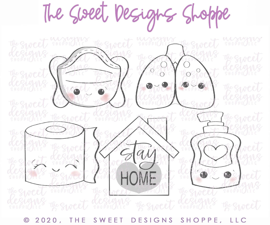 Cookie Cutters - Flu Survival Mini Set - Cookie Cutters - The Sweet Designs Shoppe - TSDS - - ALL,Cookie Cutter,Doctor,MEDICAL,MEDICINE,Mini Sets,Misc,Miscelaneous,Miscellaneous,nurse,Promocode,set