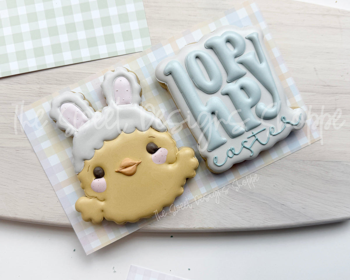 Cookie Cutters - Fluffy Chick & Plaque Set - Set of 2 - Cookie Cutters - The Sweet Designs Shoppe - TSDS - - ALL,Animal,Animals,Cookie Cutter,Easter,Easter / Spring,PLAQUES HANDLETTERING,Promocode,regular sets,set,STL