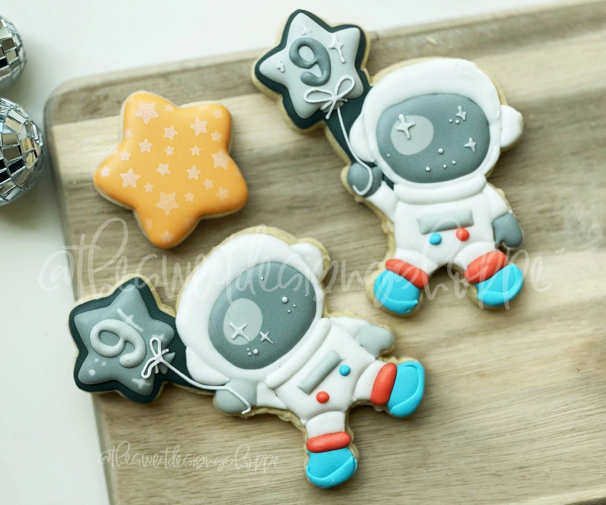 Cookie Cutters - Flying Astronaut with Balloon - Cookie Cutter - The Sweet Designs Shoppe - TSDS - - ALL,Baby / Kids,Birthday,Cookie Cutter,kid,kids,Kids / Fantasy,Miscellaneous,Promocode,space,STL,transportation