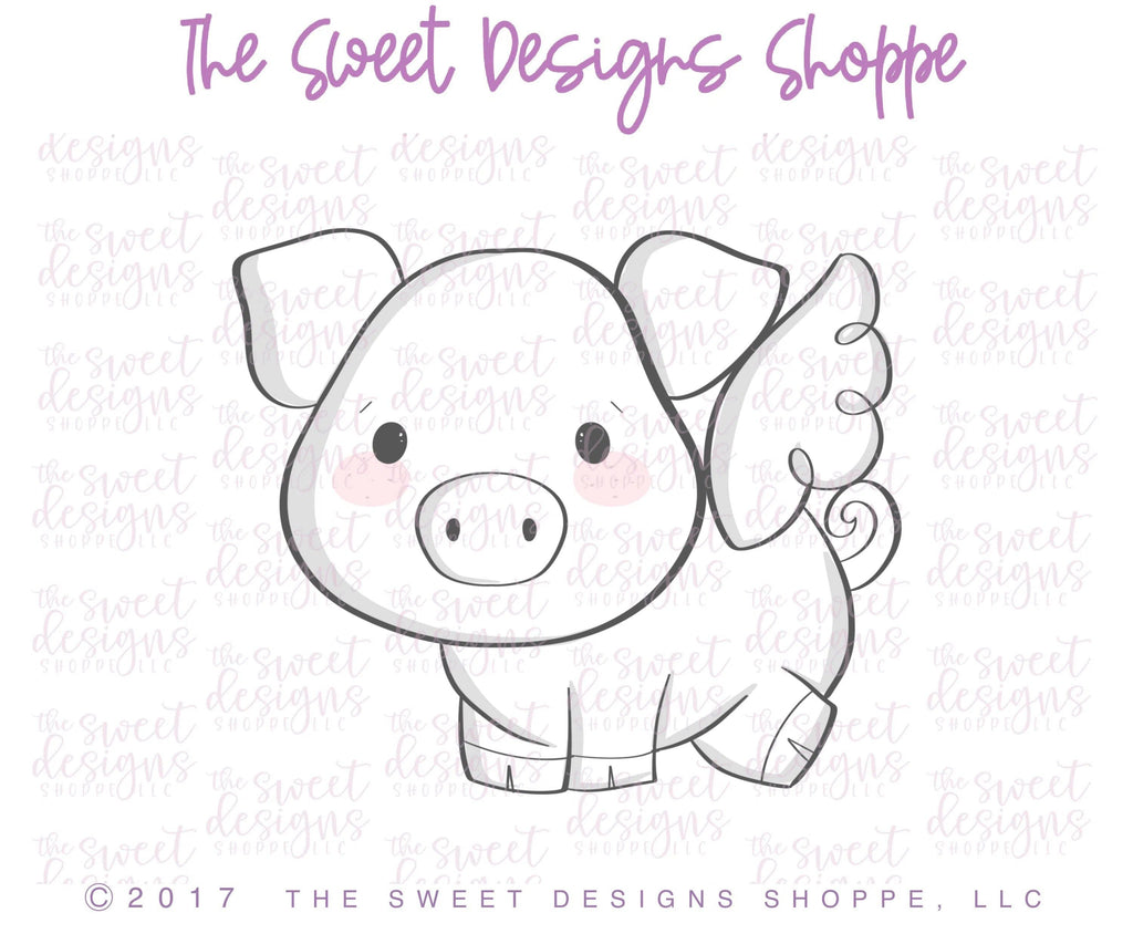 Cookie Cutters - Flying Pig - Cookie Cutter - The Sweet Designs Shoppe - - ALL, Animal, Animals, Cookie Cutter, Fantasy, Pig, Promocode, Valentines