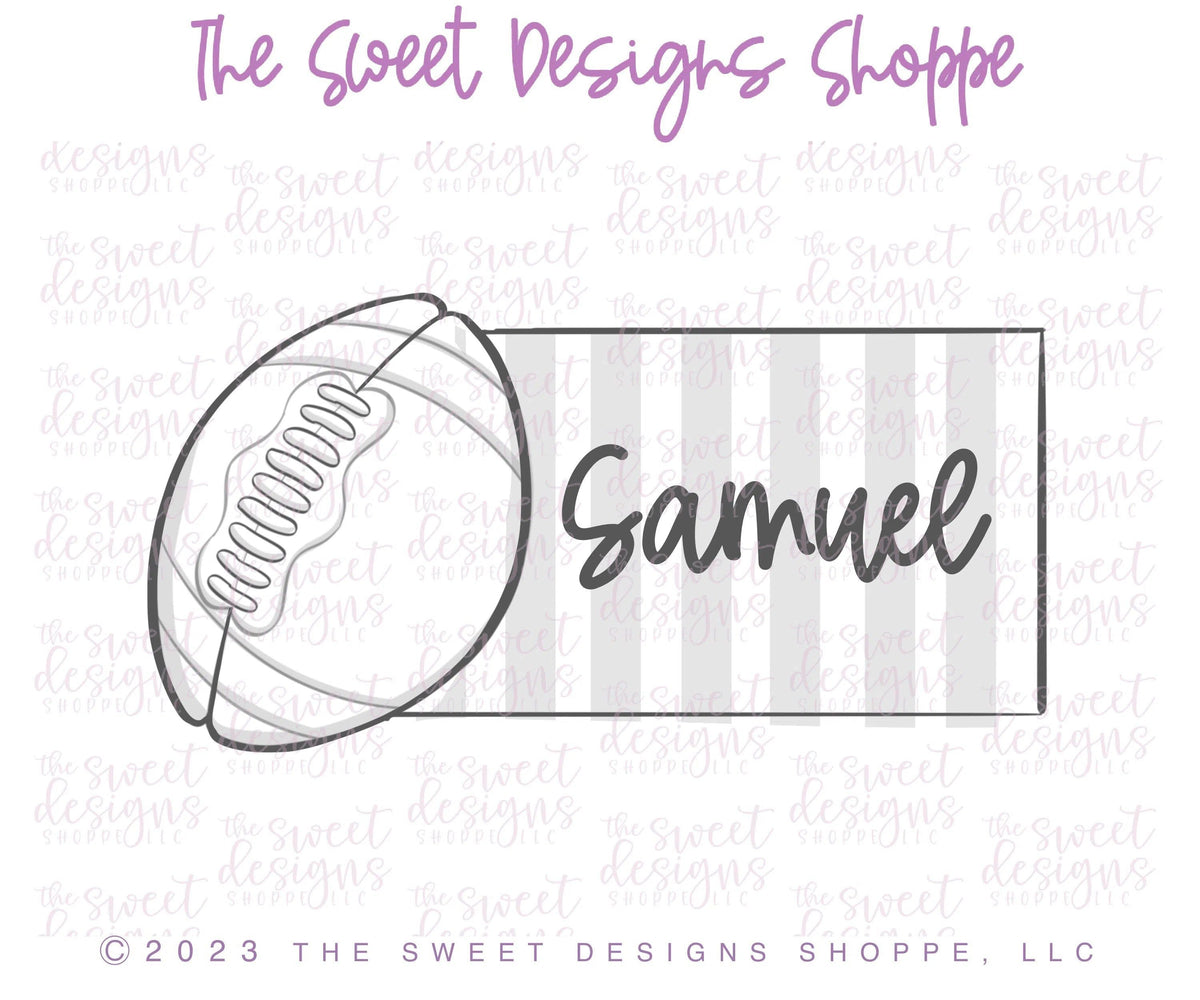 Cookie Cutters - Football Plaque - Cookie Cutter - The Sweet Designs Shoppe - TSDS - - ALL,Birthday,Cookie Cutter,happybirthdday,Plaque,Plaques,PLAQUES HANDLETTERING,Promocode,Sign,sport,sports,STL