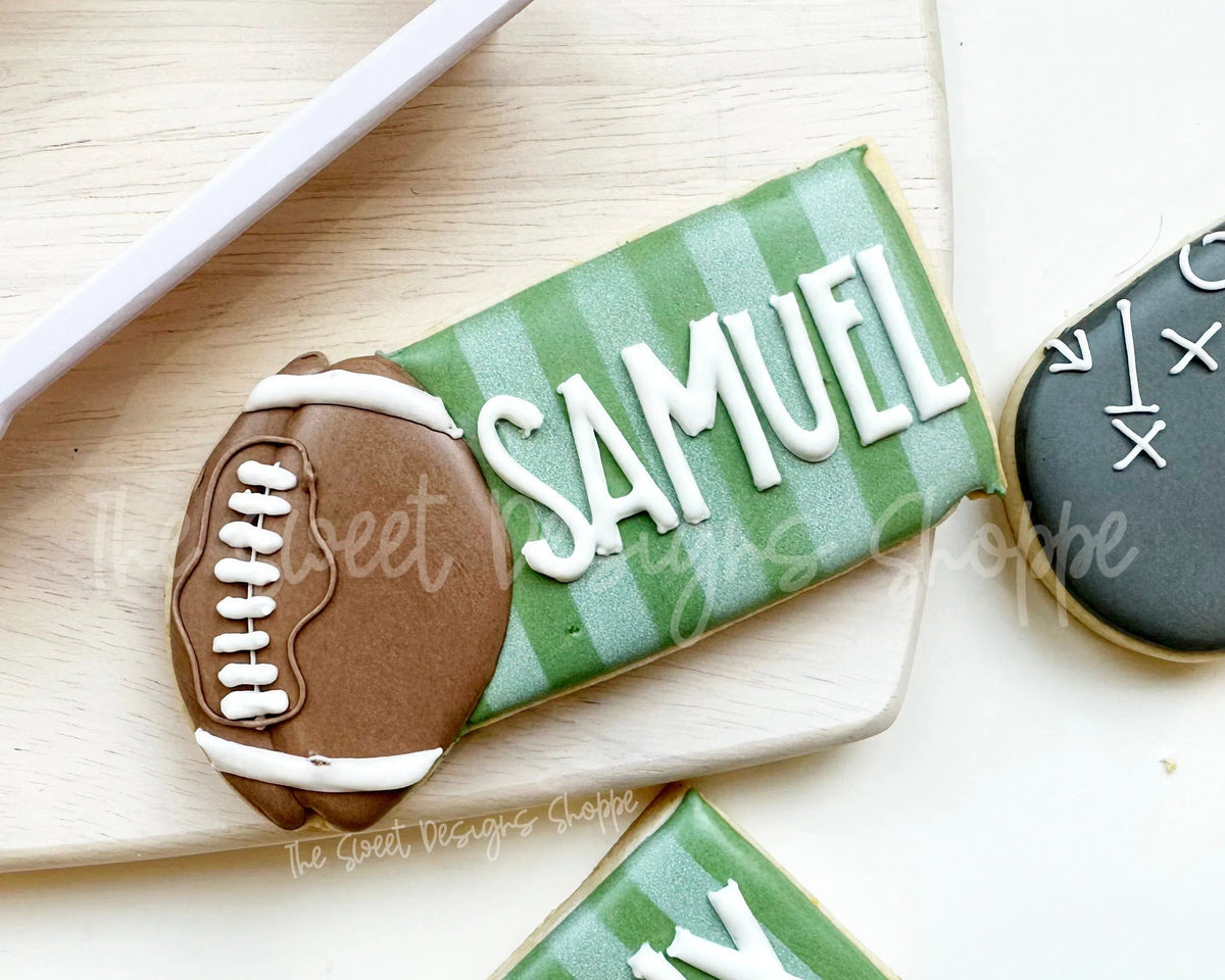 Cookie Cutters - Football Plaque - Cookie Cutter - The Sweet Designs Shoppe - TSDS - - ALL,Birthday,Cookie Cutter,happybirthdday,Plaque,Plaques,PLAQUES HANDLETTERING,Promocode,Sign,sport,sports,STL