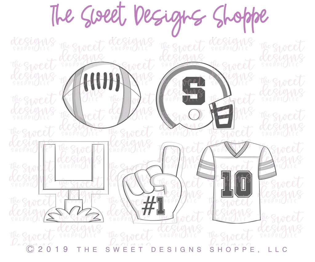 Cookie Cutters - Football Set - Cookie Cutters - The Sweet Designs Shoppe - TSDS - - ALL,Cookie Cutter,dad,Father,Fathers Day,football,grandfather,Mini Sets,mother,Promocode,set,sport,sports,STL,touchdown