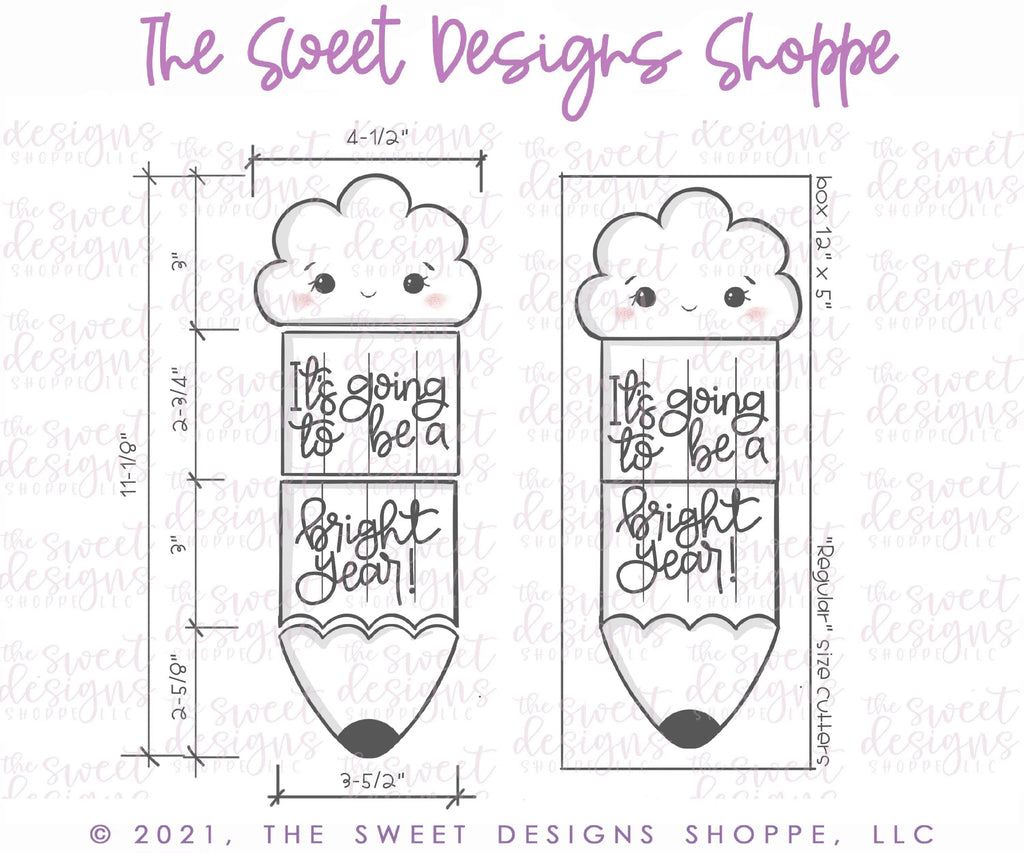 Cookie Cutters - Four Piece Rainbow Pencil Set - Cookie Cutters - The Sweet Designs Shoppe - TSDS - - ALL,back to school,Cookie Cutter,Grad,Graduation,graduations,Mini Sets,Promocode,regular sets,School,School / Graduation,set,STL