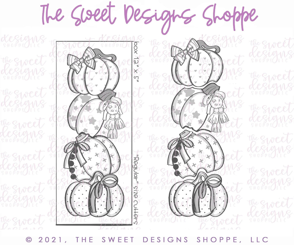 Cookie Cutters - Four Pumpkin Set - Cookie Cutters - The Sweet Designs Shoppe - TSDS - - ALL,Cookie Cutter,Fall,Fall / Thanksgiving,halloween,Halloween / Fall / Thanksgiving,Halloween set,Halloween Sets,Mini Sets,Promocode,regular sets,set,STL,thanksgiving