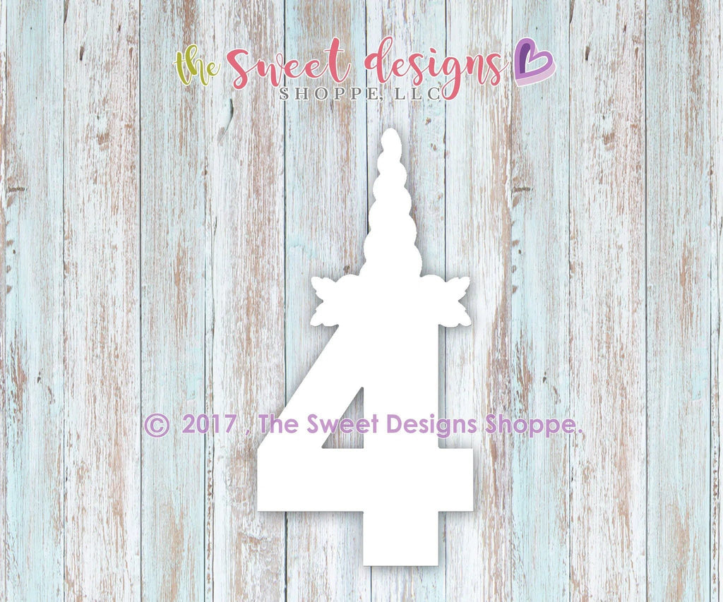 Cookie Cutters - Four Unicorn v2- Cookie Cutter - The Sweet Designs Shoppe - - ALL, Birthday, Cookie Cutter, Fonts, Kids / Fantasy, lettering, number, Promocode