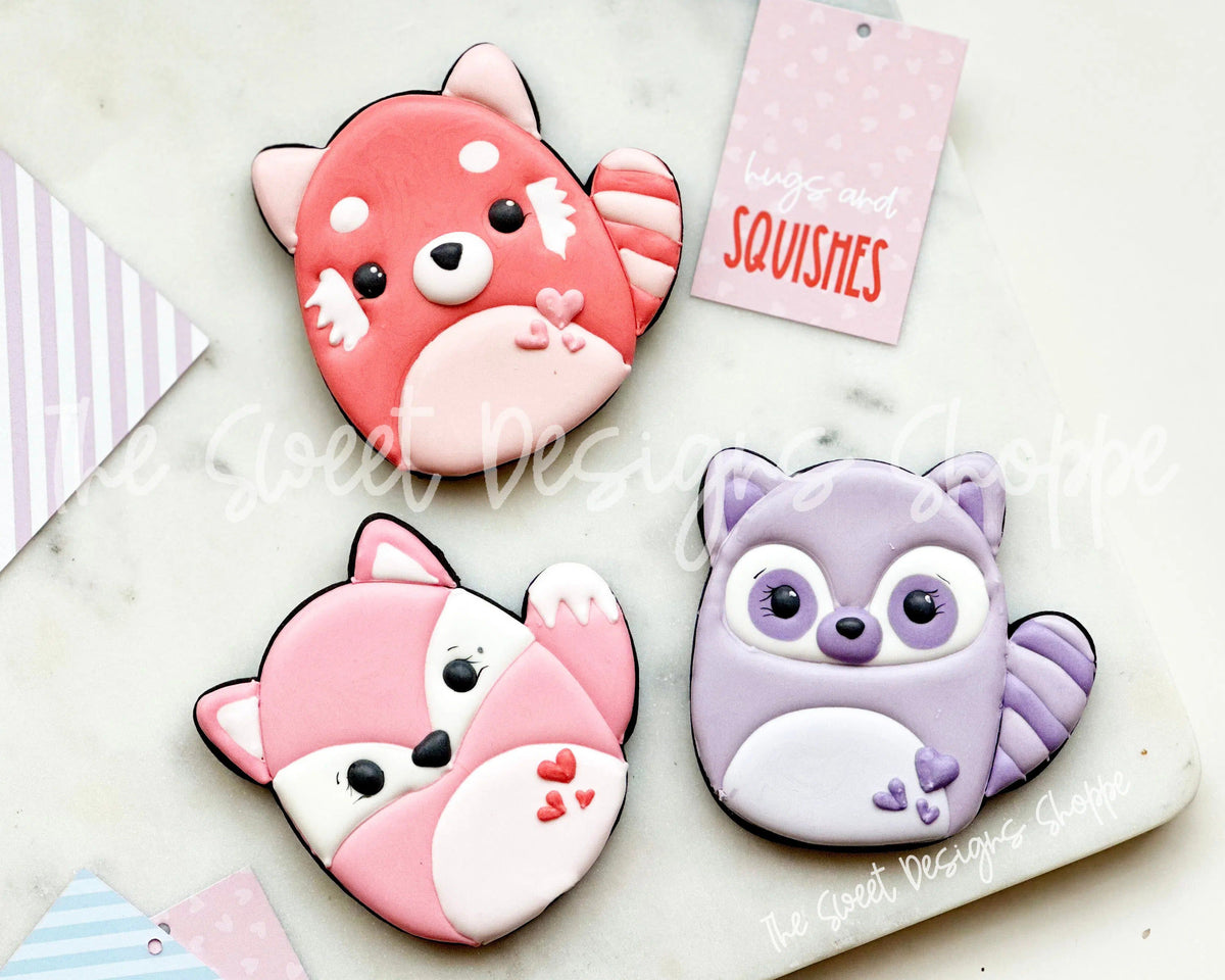 Cookie Cutters - Fox, Raccoon and Red Panda Plush - Cookie Cutter - The Sweet Designs Shoppe - TSDS - - ALL,Animal,Animals,Baby / Kids,baby toys,Cookie Cutter,kid,kids,Kids / Fantasy,Plush,Promocode,STL,toy,toys,valentine,valentines