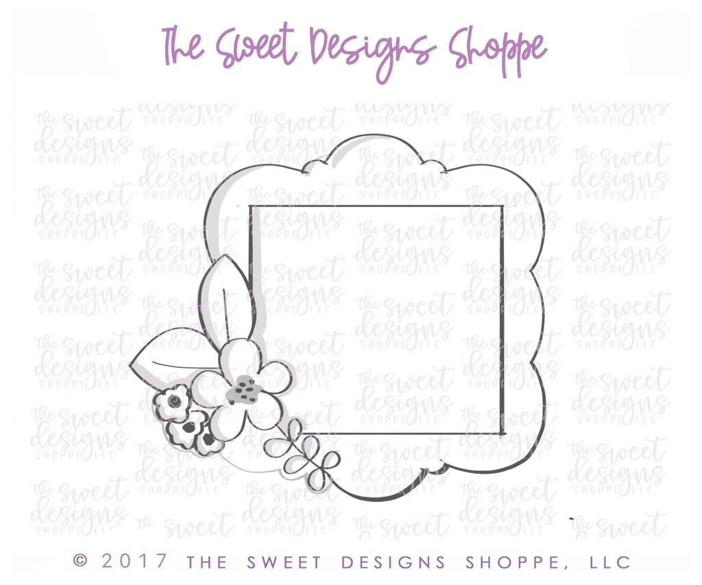 Cookie Cutters - Frame with Flowers - Cookie Cutter - Sweet Designs Shoppe - - 4th, 4th July, 4th of July, ALL, Bachelorette, Cookie Cutter, date plaque, fourth of July, Grad, graduations, Independence, Patriotic, Plaque, Promocode, save the date, save the date plaque, School, School / Graduation, USA, Wedding