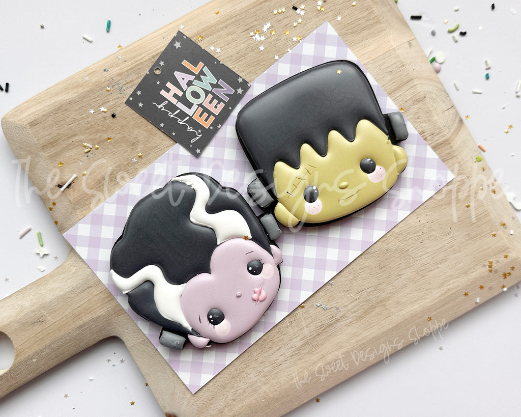 Cookie Cutters - Frankenstein's Monster Love Cookie Cutters Set - Set of 3 - Cookie Cutters - The Sweet Designs Shoppe - TSDS - - ALL,Cookie Cutter,frank,Frankenstein's bride face,frankenstein's face,Frankestein,halloween,Mini Sets,Promocode,regular sets,set,STL