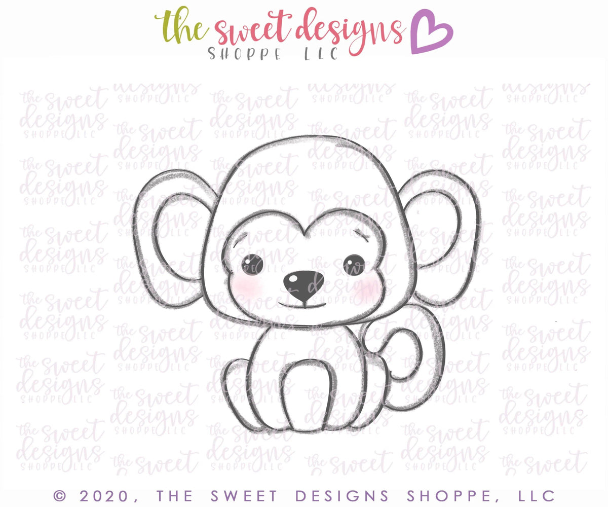Cookie Cutters - Frida's Monkey - Cookie Cutter - The Sweet Designs Shoppe - TSDS - - ALL,Animal,animal footprint,animal plaque,animal print,Animals,Animals and Insects,circus,Cookie Cutter,mexico,Promocode,STL