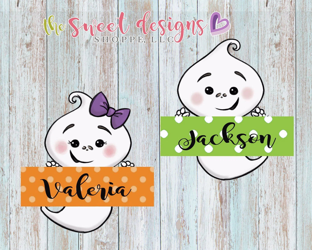 Cookie Cutters - Friendly Ghost Plaque - Cutter - Sweet Designs Shoppe - - Addams Family, ALL, Cookie Cutter, Customize, Fall / Halloween, Frankestein, ghost, halloween, Plaque, Plaques, Promocode, trick or treat