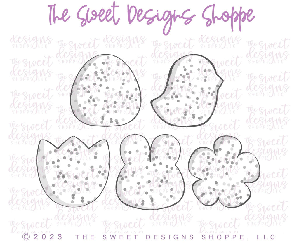 Cookie Cutters - Frosted Easter Crackers - Cookie Cutters - Set of 5 - The Sweet Designs Shoppe - TSDS - - ALL,Animal,Animals,Cookie Cutter,Easter,Easter / Spring,Frosted Cracker,Mini Sets,Promocode,regular sets,set,STL