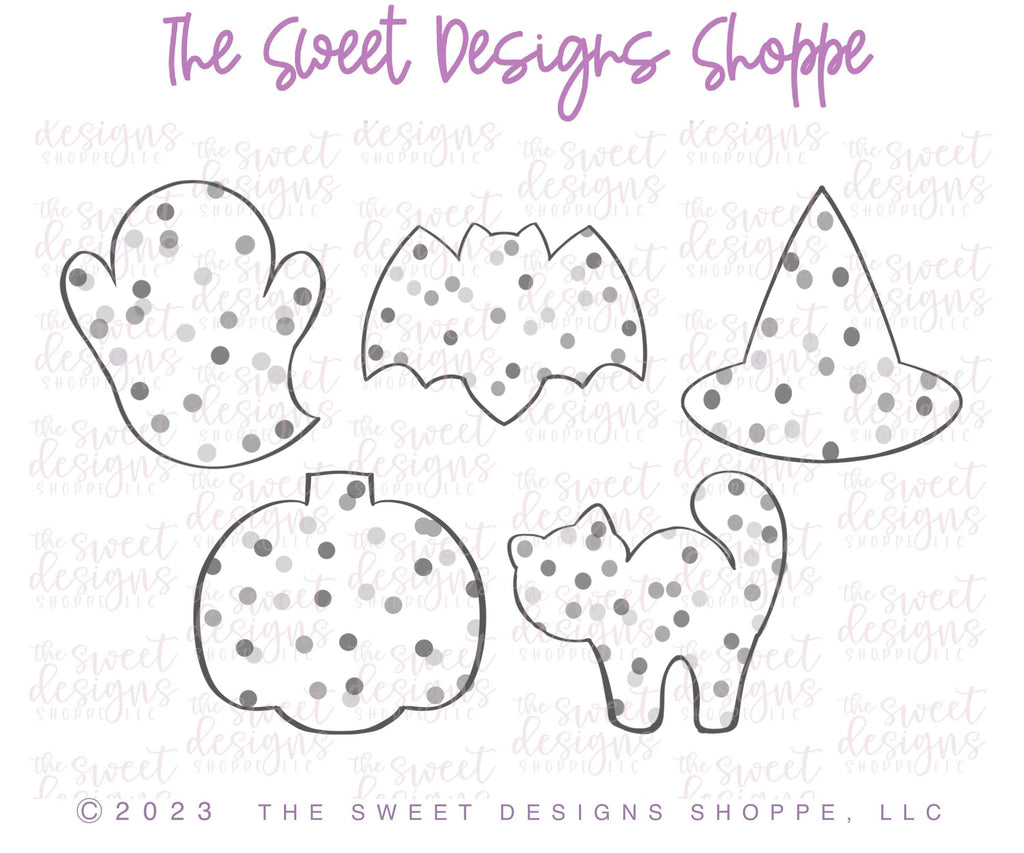 Cookie Cutters - Frosted Halloween Crackers - Cookie Cutters - Set of 5 - The Sweet Designs Shoppe - TSDS - - ALL,Cookie Cutter,Frosted Cracker,halloween,Mini Sets,Promocode,regular sets,set,STL