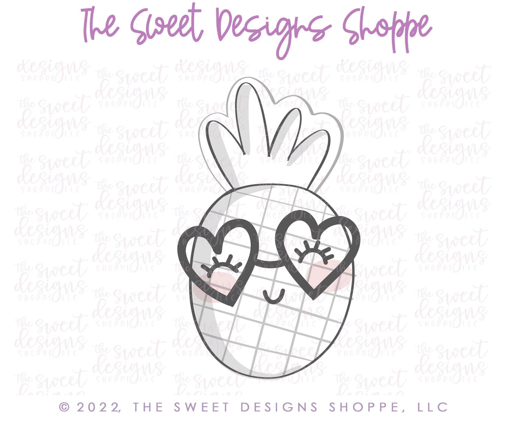 Cookie Cutters - Funky And Happy Pineapple - Cookie Cutter - The Sweet Designs Shoppe - - ALL, Cookie Cutter, food, Food & Beverages, fruit, fruits, Fruits and Vegetables, Promocode, Summer