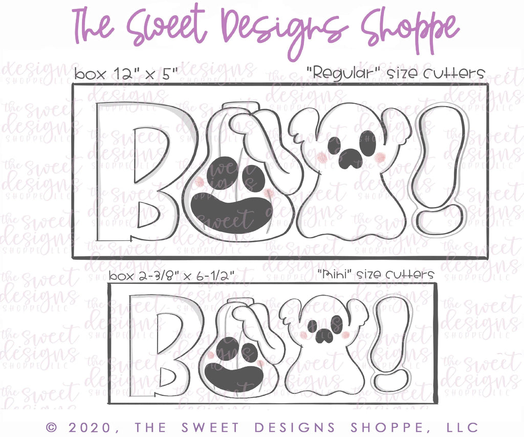 Cookie Cutters - Funky Boo Set - Cookie Cutters - Sweet Designs Shoppe - - ALL, Cookie Cutter, Fall / Halloween, Halloween, Halloween set, Halloween Sets, Mini Sets, Promocode, regular sets, set