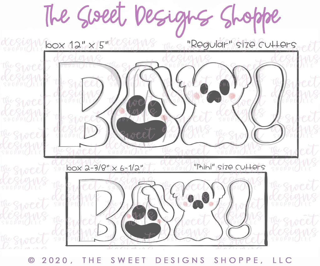 Cookie Cutters - Funky Boo Set - Cookie Cutters - The Sweet Designs Shoppe - - ALL, Cookie Cutter, Fall / Halloween, Halloween, Halloween set, Halloween Sets, Mini Sets, Promocode, regular sets, set