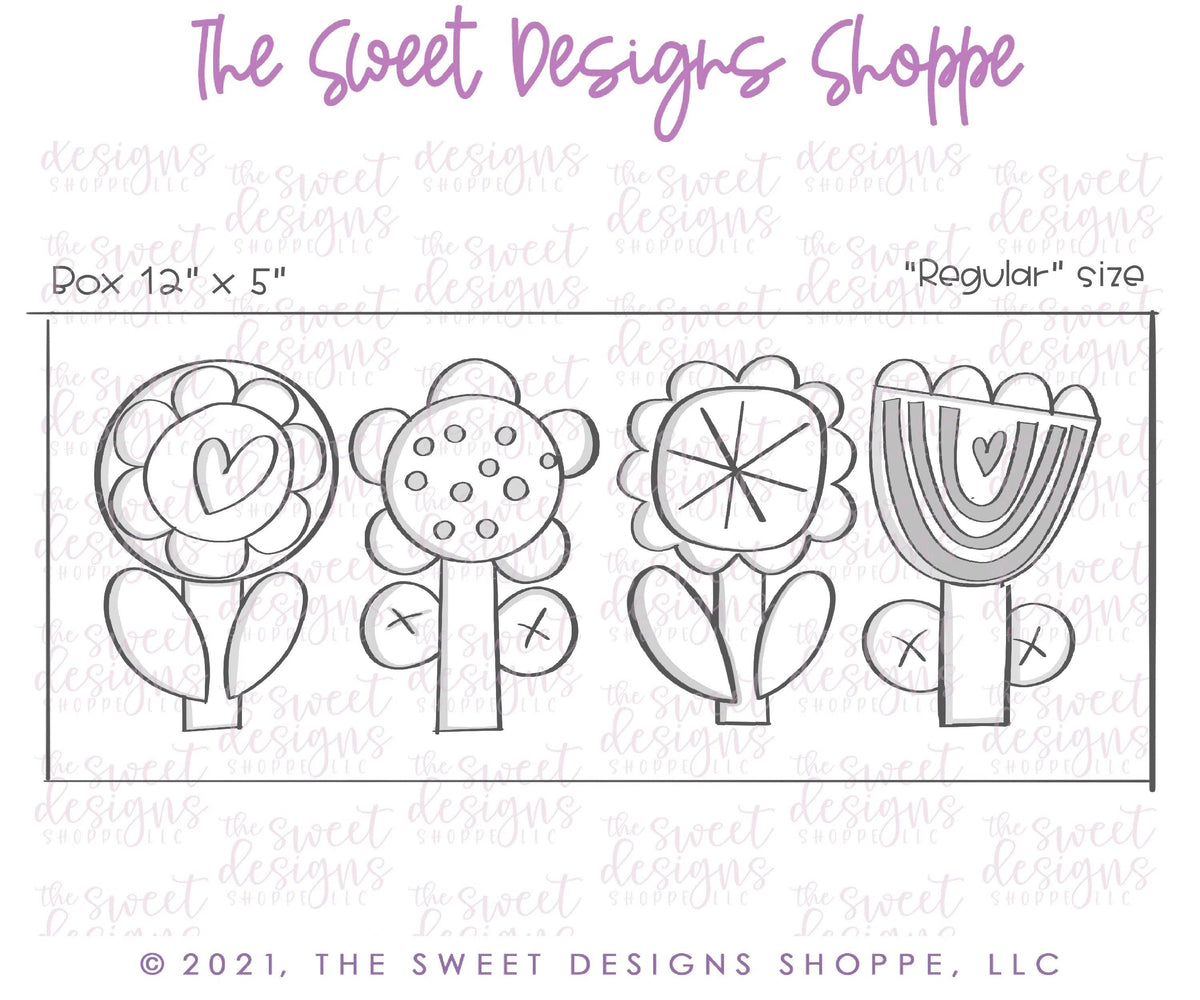 Cookie Cutters - Funky Crazy Flowers Set - Cookie Cutters - The Sweet Designs Shoppe - TSDS - - ALL,Cookie Cutter,Flower,Flowers,Leaves and Flowers,Mini Sets,MOM,mother,mothers DAY,Nature,NURSE APPRECIATION,Promocode,regular sets,set,TEACHER APPRECIATION,Trees Leaves and Flowers,valentine,valentines
