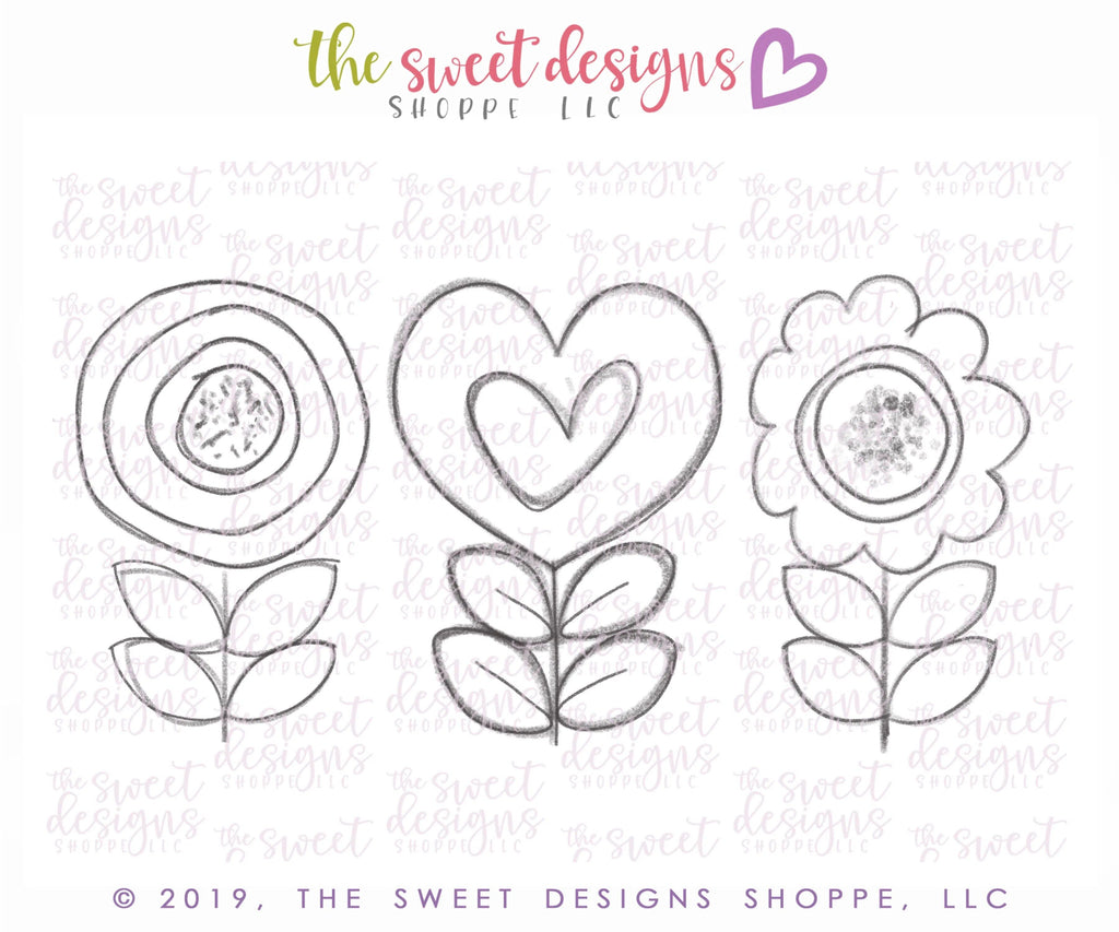 Cookie Cutters - Funky Flowers Set - Cookie Cutters - The Sweet Designs Shoppe - TSDS - - ALL,Cookie Cutter,Daisy,Flower,Flowers,Leaves and Flowers,Mini Sets,MOM,mother,mothers DAY,Nature,NURSE APPRECIATION,Promocode,regular sets,set,STL,TEACHER APPRECIATION,Trees Leaves and Flowers,valentine,valentines,Valentines couples,Woodlands Leaves and Flowers