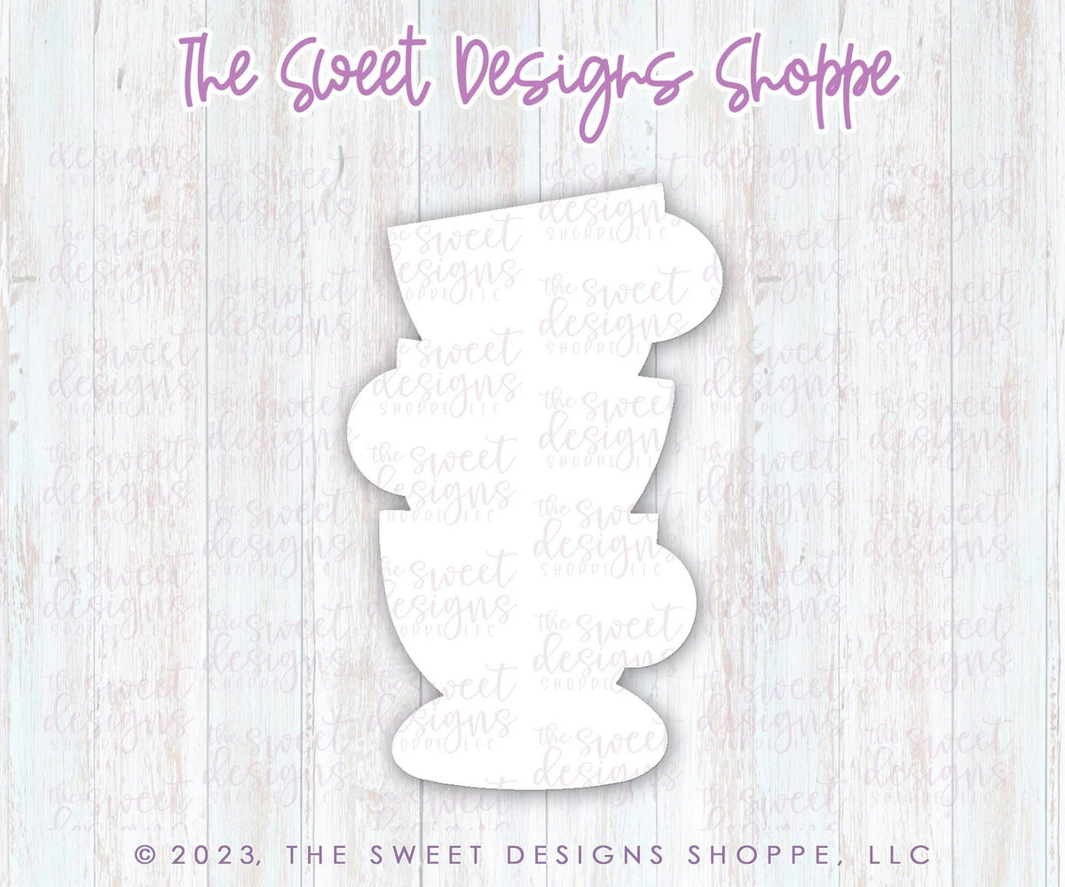 Cookie Cutters - Funky Stacked Tea Cups - Cookie Cutter - The Sweet Designs Shoppe - TSDS - - ALL,beverage,Cookie Cutter,Food,Food & Beverages,Food and Beverage,MOM,mother,Mothers Day,Promocode,tea