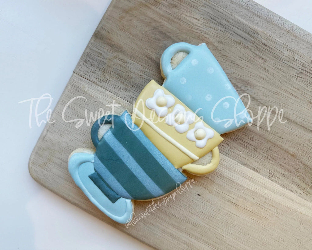 Cookie Cutters - Funky Stacked Tea Cups - Cookie Cutter - The Sweet Designs Shoppe - TSDS - - ALL,beverage,Cookie Cutter,Food,Food & Beverages,Food and Beverage,MOM,mother,Mothers Day,Promocode,tea