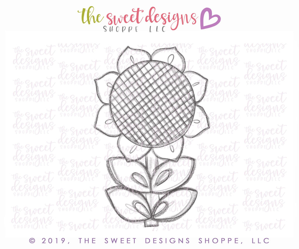 Cookie Cutters - Funky Sunflower - Cookie Cutter - The Sweet Designs Shoppe - TSDS - - ALL,Cookie Cutter,Flower,Flowers,Mothers Day,Nature,Promocode,Spring,Valentine,Valentines,Valentines couples