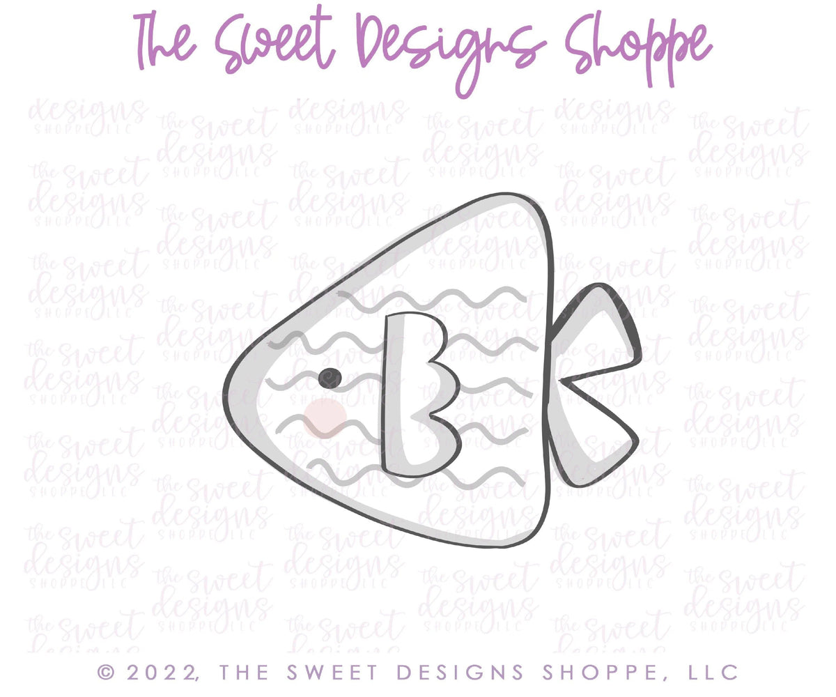 Cookie Cutters - Funky Triangle Fish - Cookie Cutter - The Sweet Designs Shoppe - TSDS - - ALL,Animal,Animals,Animals and Insects,Cookie Cutter,Kids / Fantasy,Promocode,STL,summer,under the sea