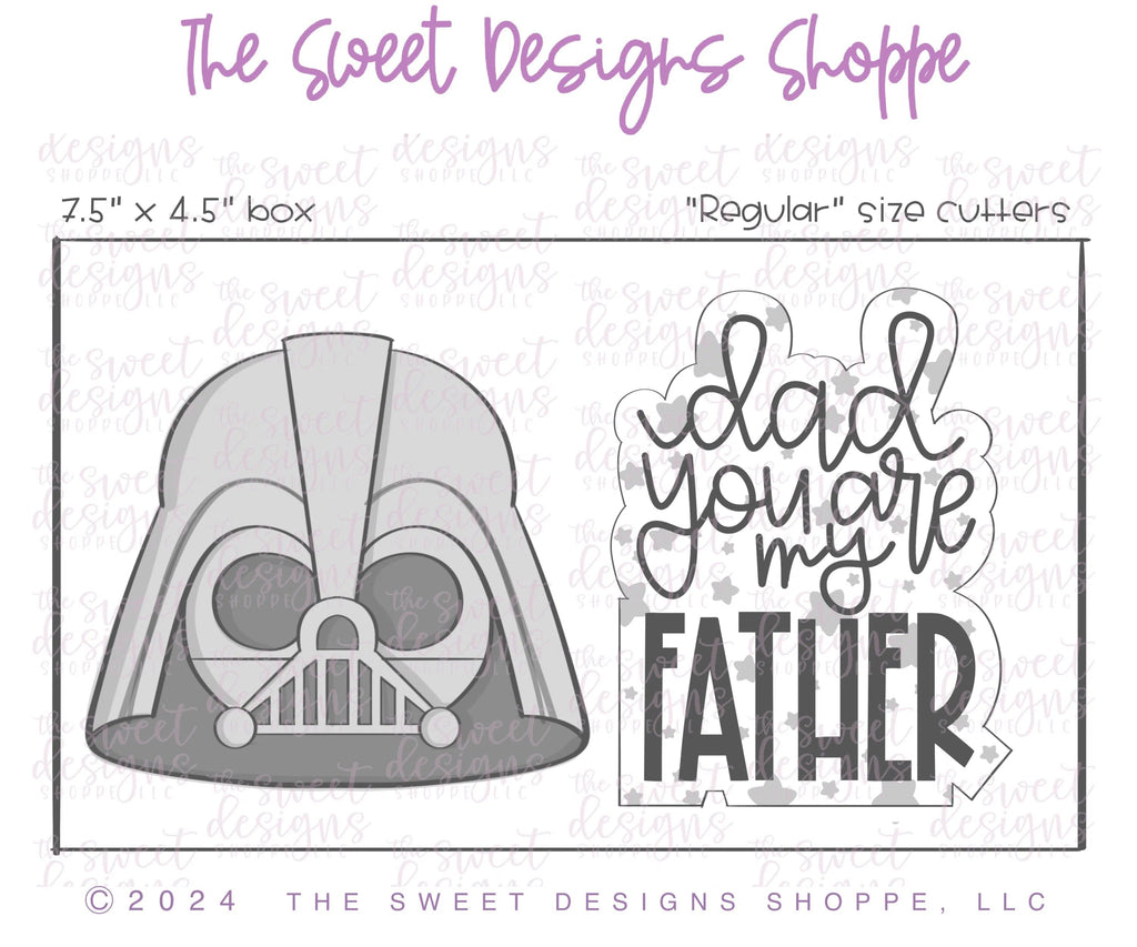 Cookie Cutters - Galaxy Dad Cookie Cutter Set - Set of 2 - Cookie Cutters - Sweet Designs Shoppe - - ALL, Cookie Cutter, dad, Father, Fathers Day, Food, grandfather, Mini Sets, new, Plaque, Plaques, PLAQUES HANDLETTERING, Promocode, regular sets, set, Star, wars