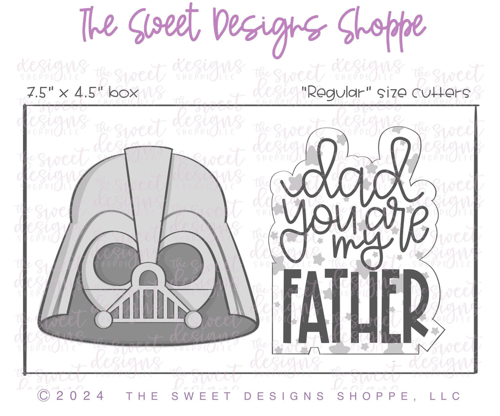 Cookie Cutters - Galaxy Dad Cookie Cutter Set - Set of 2 - Cookie Cutters - The Sweet Designs Shoppe - TSDS - - ALL,Cookie Cutter,dad,Father,Fathers Day,Food,grandfather,Mini Sets,Plaque,Plaques,PLAQUES HANDLETTERING,Promocode,regular sets,set,Star,wars