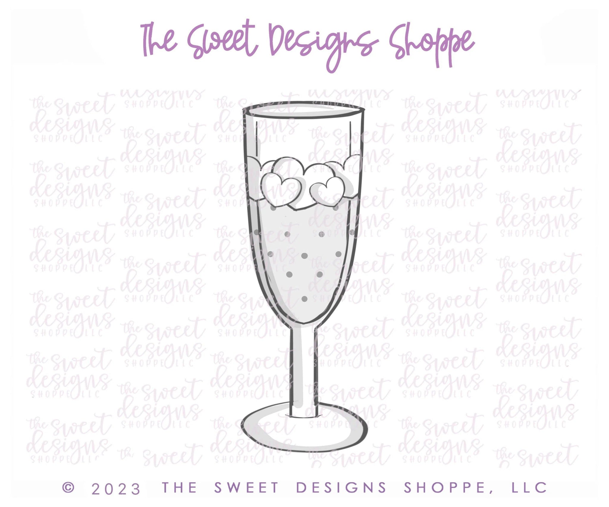 Product Type: Cookie Cutters - Name: Galentines Champagne Glass